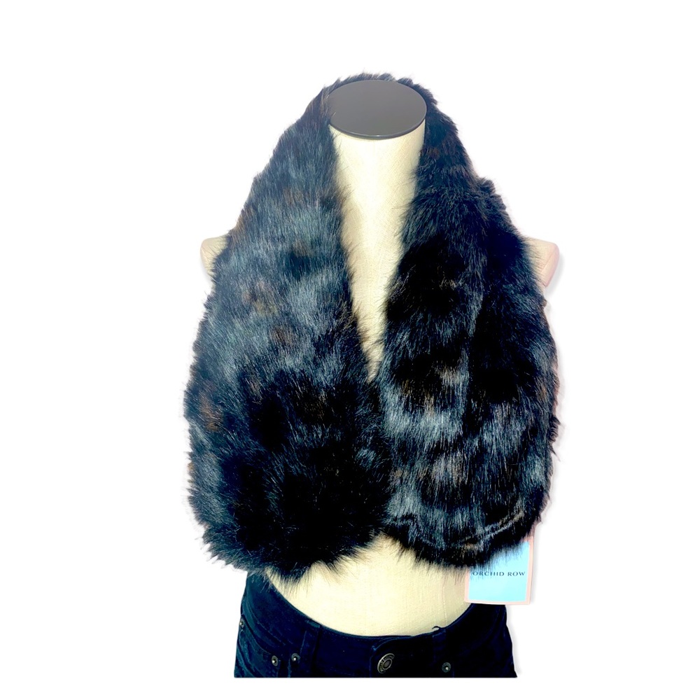 NWT! Black Fur Scarf
